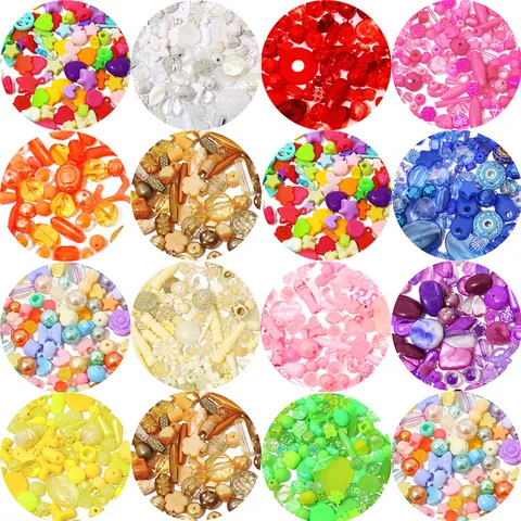 Boxed Acrylic Beads DIY Material Kit Assorted Shapes And Colors For Jewelry Making Bracelet Necklace Mobile Chain Craft For Kids Adults