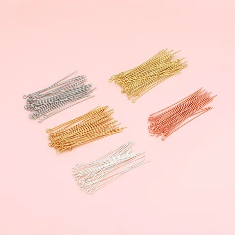 Copper Gold Silver Plated Eye Pins DIY Jewelry Making Findings For Beading Earrings Pendants Handmade Craft Supplies