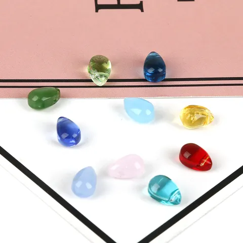 Imitation Jade Glass Teardrop Petal Beads For DIY Jewelry Making Ancient Style Hanfu Hairpin Accessories Handmade Glass Pendants