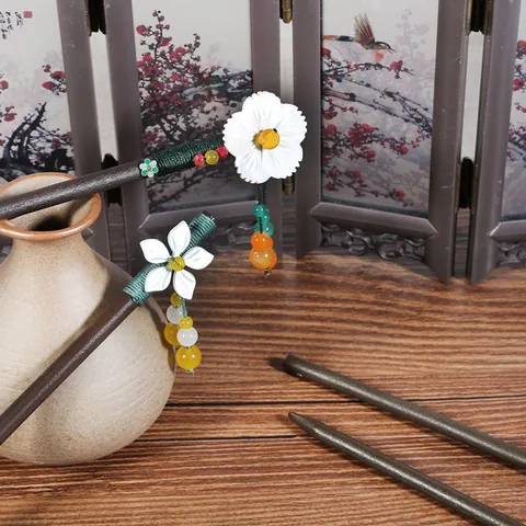 Vintage Holz Haarnadel Retro Chinesischer Stil Haarschmuck DIY Schmuckherstellung Zubehör Material Für Damen Hanfu Dekor
