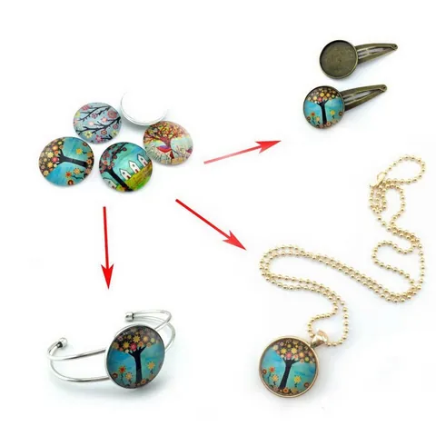 Clear Glass Cabochon Flat Back Domed Transparent Round Oval Square Crystal Patch For DIY Necklace Pendant Jewelry Making