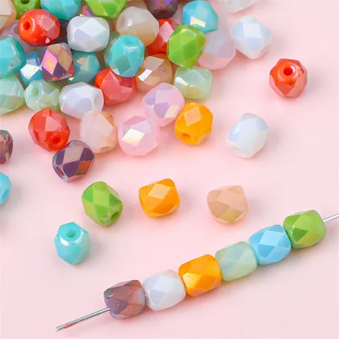 Gefacetteerde Glas Kristallen Vat Kralen Voor Sieraden Maken DIY Kleurrijke Plating AB Finish Losse Kralen Voor Armband Ketting