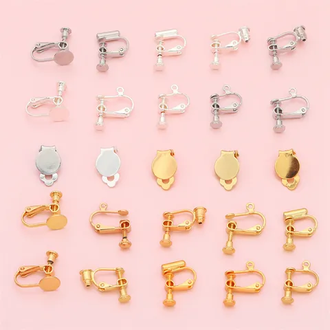 Copper Plated 14K 18K Gold Spiral Ear Clip Converters Non Pierced Earring Findings DIY Jewelry Accessories Frog Clips Components
