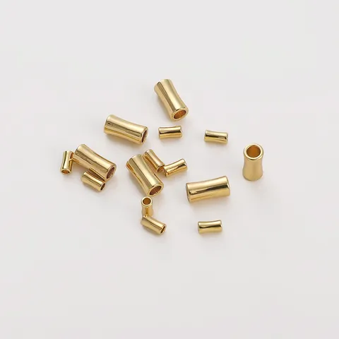 14K Gold Gefüllte Kupfer Bambus Abstandsperlen Minimalistische Metallrohr Perlen Für DIY Halskette Armband Schmuckherstellung