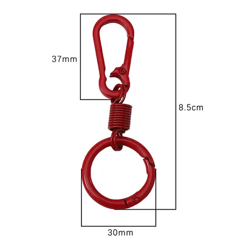Colorful Alloy Keychain Hook Spring Buckle Round Ring For DIY Handmade Bag Phone Chain Accessories Metal Painted Finding