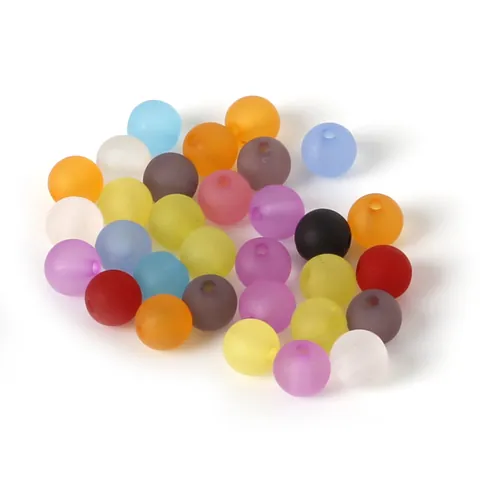 Multicolor Acrylic Frosted Round Loose Beads Matte Macaron Candy Color Spacer Beads For DIY Jewelry Making Bracelet Necklace