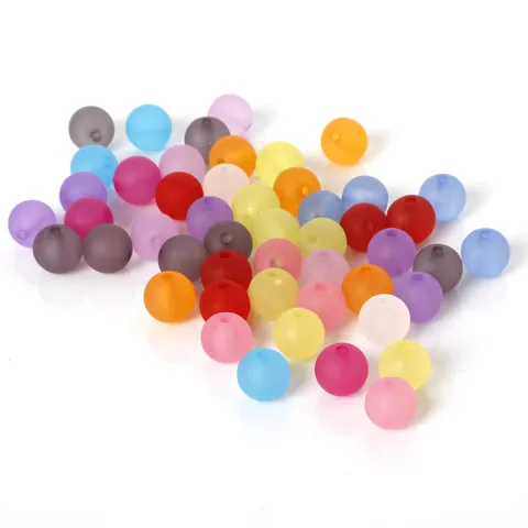 Multicolor Acrylic Frosted Round Loose Beads Matte Macaron Candy Color Spacer Beads For DIY Jewelry Making Bracelet Necklace