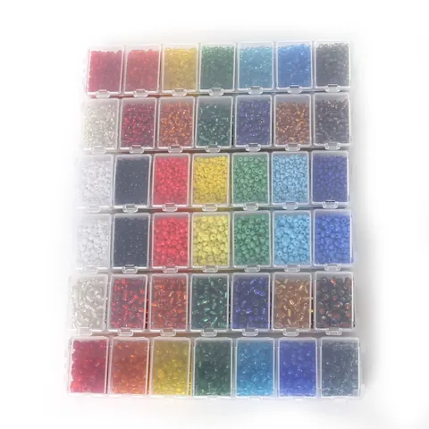 Mehrfarbige Glas Rocailles Set Für Schmuckherstellung Gemischte Farben Runde Lose Perlen Set Für Armband Halskette Handgefertigte DIY Bastelzubehör