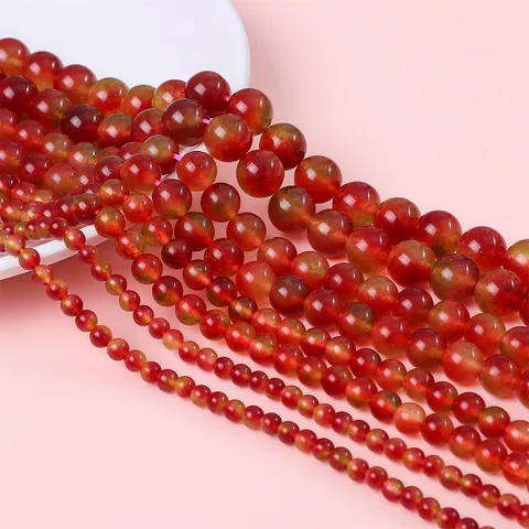Natural Stone Round Loose Beads Smooth Polished Gemstone Beads For DIY Bracelet Necklace Handcrafted Jewelry Making Retro Accessories