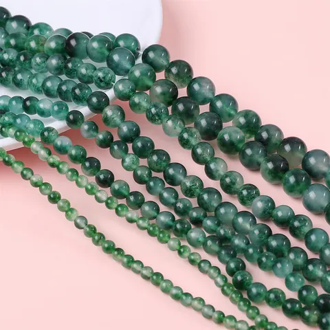 Natural Stone Round Loose Beads Smooth Polished Gemstone Beads For DIY Bracelet Necklace Handcrafted Jewelry Making Retro Accessories