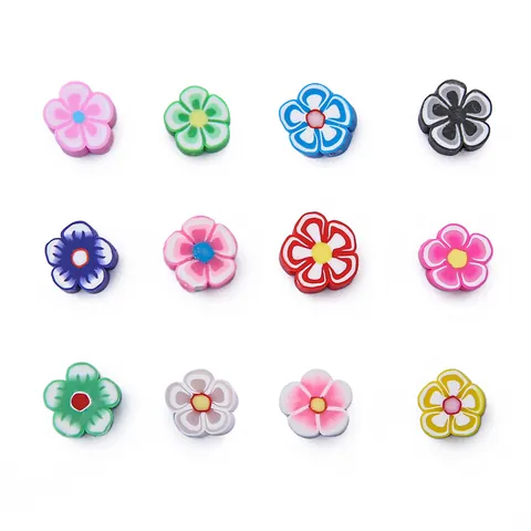 Perles en Pâte Polymère Fleur Colorée Pour Création de Bijoux DIY Accessoires de Bracelet Collier Boucle d'Oreille Fait Main Composants de Bijoux de Mode