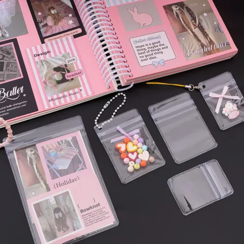 Transparente PVC Druckverschlussbeutel Klare Schmuckverpackung Beutel Mit Aufhängeloch Für Perlen Karten DIY Handgemachte Lagerung Schutzhüllen