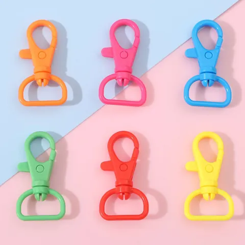 Mousquetons Pivotants en Plastique Coloré Pour Création de Bijoux DIY Accessoires de Porte-clés Cordons Porte-badge Boucle de Carte