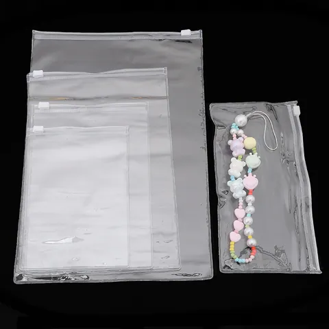 PVC Transparent Schiebereißverschluss Lagerbeutel Für Schmuckverpackung Klare Feuchtigkeitsbeständige Plastiktüten Zubehör