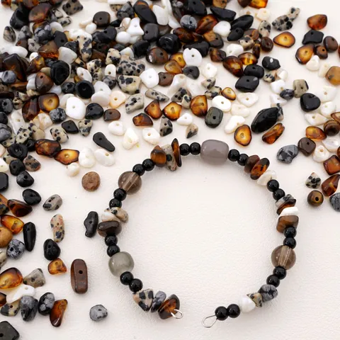 Maillard Color Natural Stone Shell Mixed Loose Chips Beads For DIY Jewelry Making Bracelet Necklace Handmade Accessories Kit