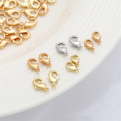 Fermoirs Mousquetons en Cuivre Premium Plaqué Or Argent Connecteurs de Bijoux pour la Fabrication de Colliers et Bracelets DIY