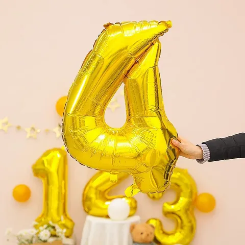 Large Gold Number Foil Balloon Mylar Digital Balloon For Birthday Wedding Anniversary Party Event Celebration Decorations