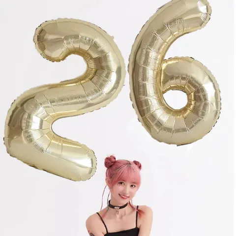 Large 40 Inch Champagne Gold Number Foil Balloons For Birthday Party Decorations Metallic Mylar Balloon Photo Props Anniversary Event Decor