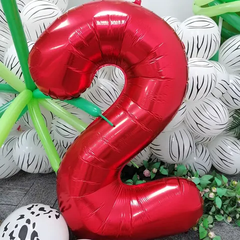 Large Red Number Balloon Aluminum Foil Mylar Helium Balloons For Birthday Party Wedding Anniversary Celebration Decoration
