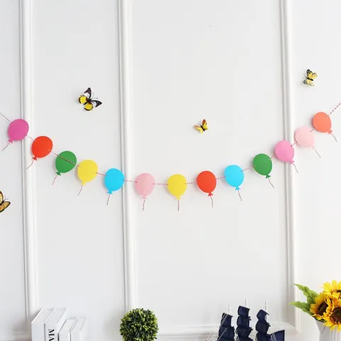 Striscione di Carta Multicolore a Forma di Palloncino Ghirlanda per Decorazione Compleanno Matrimonio Festa