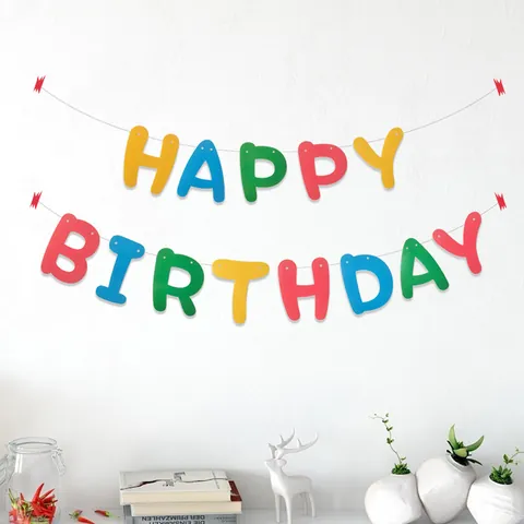 Bunt Alles Gute Zum Geburtstag Buchstaben Banner Papier Girlande Party Deko Für Kinder Baby Geburtstag Hintergrund Dekoration