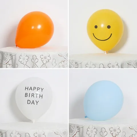 Matte Retro Latex Balloons With English Letter Happy Birthday Smiley Face Heart Pattern For Party Celebration Home Decor