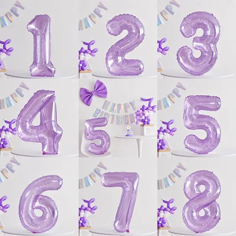 32 Zoll Lila Kristall Gelee Zahl Ballon Aluminiumfolie Geburtstag Party Dekoration Foto Requisiten Für Kinder Jubiläumsfeier