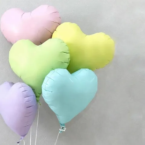 Heart Shaped Aluminum Foil Balloon Matte Metallic Heart Balloon For Valentine Day Birthday Wedding Party Decor