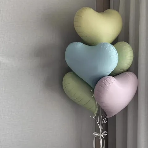 Heart Shaped Aluminum Foil Balloon Matte Metallic Heart Balloon For Valentine Day Birthday Wedding Party Decor