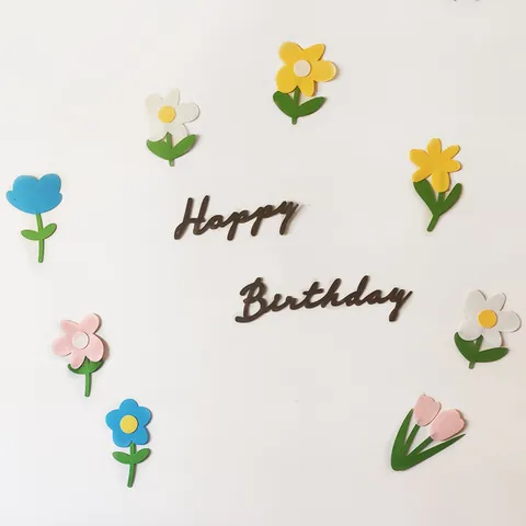 Adesivi Murali a Forma di Fiore in Feltro Decorazione Parete Set per Festa di Compleanno Bambini Sfondo Cameretta Neonati