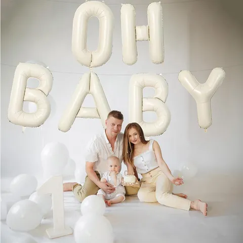 40 Inch Cream Pink Foil Letter Balloons OH BABY BABY BRIDE Balloon For Baby Shower Wedding Birthday Party Decoration