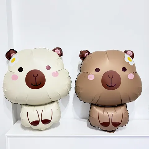 Ballon en Film d'Aluminium Capybara Mat Ballon en Feuille de Cochon d'Eau pour Décoration de Fête d'Anniversaire Enfant