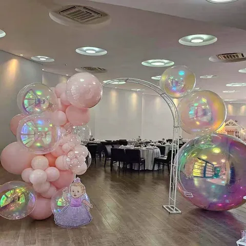 Ballon Sphère 4D Irisé Transparent Feuille D'Aluminium Holographique Arc-En-Ciel Ballons Pour Décoration De Fête Anniversaire