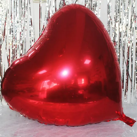 Palloncino in Foil a Forma di Cuore Rosso per Decorazione di Matrimonio Compleanno Festa Palloncino in Mylar Metallico Romantico