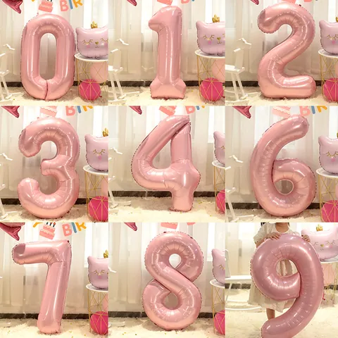 40 Zoll Perlmutt Rosa Zahl Folienballon Große Aluminiumfolie Ziffernballon Für Kinder Geburtstag Party Jubiläum Dekoration Fotografie Requisite