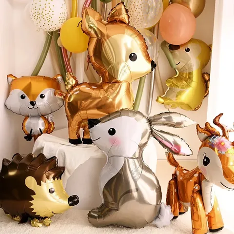 Ballon en Aluminium Animaux de la Forêt Dessin Animé Renard Hérisson Écureuil Raton Laveur Cerf Lapin Ours Décoration de Fête