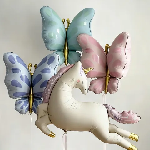 Grande Palloncino in Alluminio a Farfalla 3D Metallico Gonfiabile Mylar per Decorazione di Compleanno Matrimonio Festa Principessa