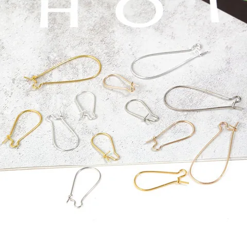 Iron U-shaped Earring Hooks Kidney Ear Wires For DIY Handmade Jewelry Making Findings Accessories Gold Silver White K Color