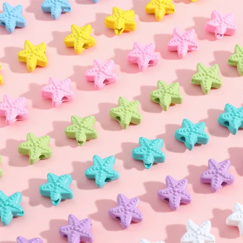 Perline colorate in lega a forma di stella marina Ciondoli a forma di stella marina per braccialetti fai da te Collane Orecchini Accessori per gioielli per donne bambini