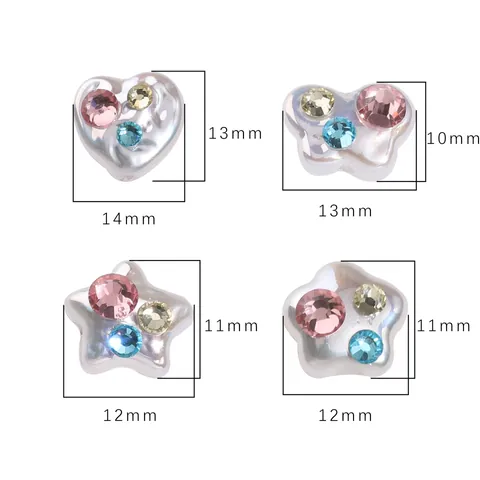 Perles en Acrylique Imitation Perle et Strass pour la Fabrication de Bijoux DIY Forme Cœur Étoile Papillon Accessoires pour Bracelet et Collier Faits à la Main