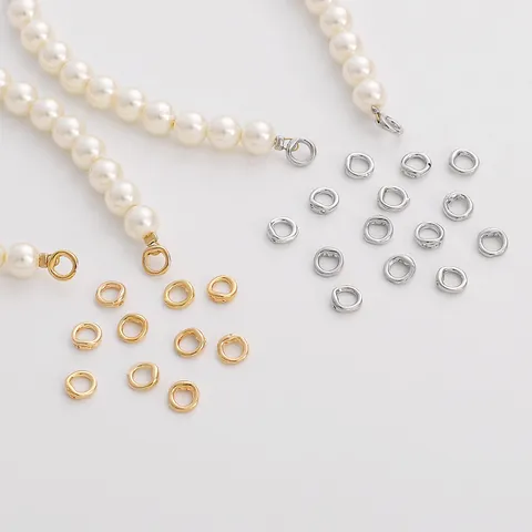 Anneaux de Connexion Double Trou en Cuivre Nez de Cochon pour Création Bijoux Collier Künstliche Perle Bracelet Accessoires Or Argent DIY