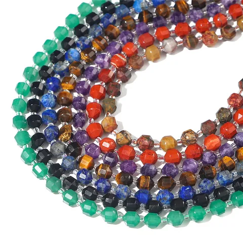 Facettierte Naturstein Perlen Hexagonales Prisma Amethyst Achat Lose Perlen Für DIY Schmuckherstellung Halsketten Armbänder