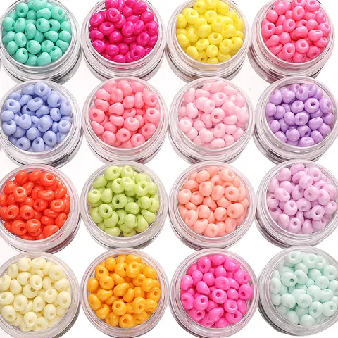 Lacquered Glass Seed Beads For DIY Jewelry Making Teardrop Loose Spacer Beads For Bracelet Necklace Handcraft Supplies