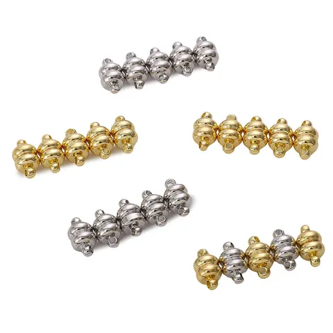 14k Gold Filled Copper Magnetic Clasps For DIY Jewelry Making Bracelet Necklace Connector Flat Round Hamburger Magnet Clasp