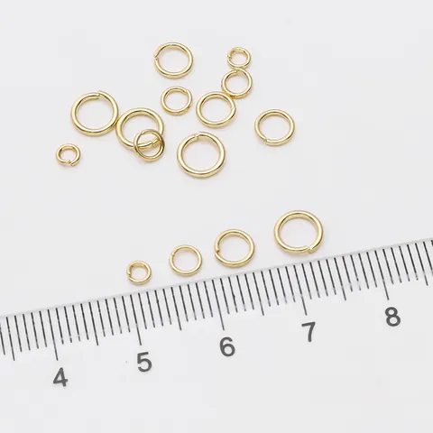 14K Goldgefüllte Kupfer Runde Biegeringe Offene Verbinder Für Halskette Armband Schmuckherstellung DIY Zubehör Verschlussöse