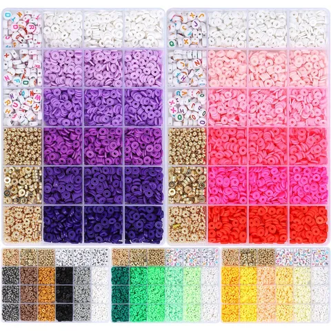 DIY Sieraden Maken Kit Polymeerklei Heishi Kralen Letterkralen Gouden Tussenkralen Opbergdoos Voor Armband Ketting Oorbellen