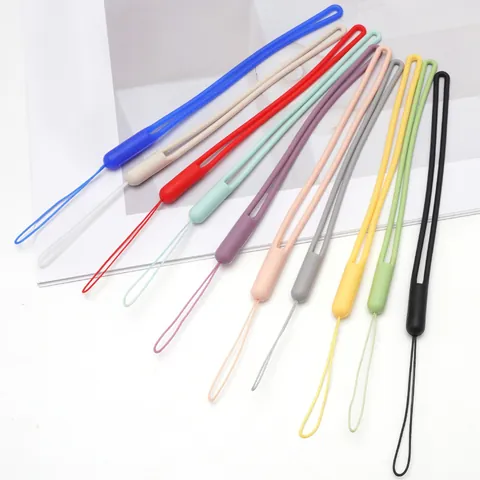 Lanière de Téléphone en Silicone Liquide Dragonne Minimaliste Anti-perte Cordon de Suspension pour Étui de Téléphone Portable Clés Clé USB Accessoire Multicolore