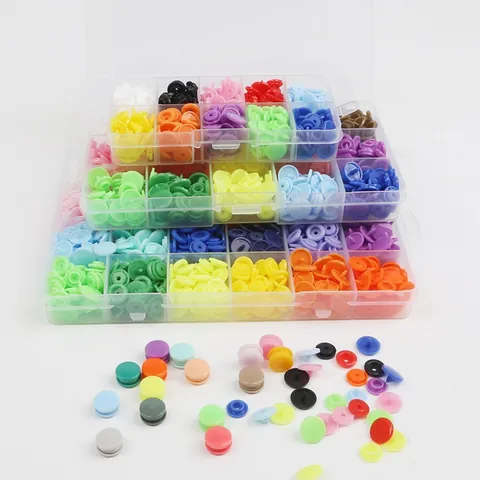 Kit de Boutons Pression en Résine Multicolore Avec Pince Pour Artisanat DIY Vêtements Enfants Boutons en Plastique