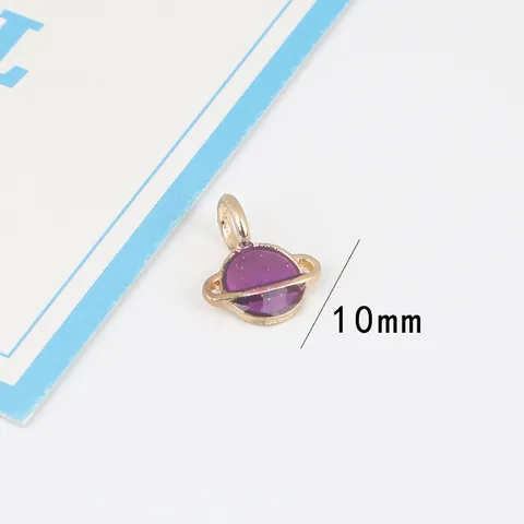 Starry Sky Planet Alloy Charms With Drip Oil Enamel Planet Saturn Pendants For DIY Earring Necklace Jewelry Making Accessories