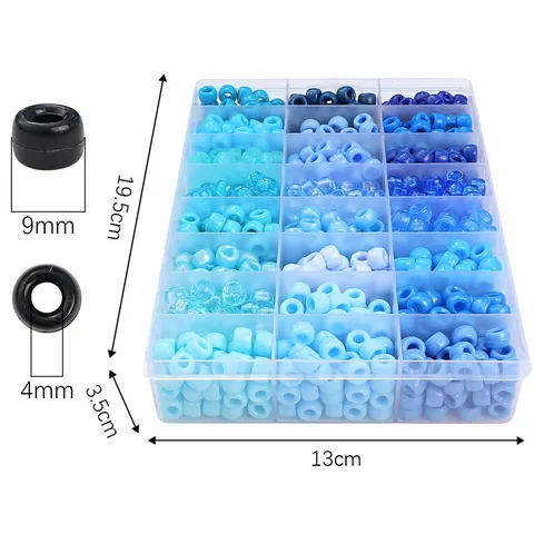 Kit Fai da Te di Perline Pony in Plastica con Foro Grande Con Scatola Multi Scomparto per Bracciale Collana Portachiavi Creazione Gioielli Set di Perline